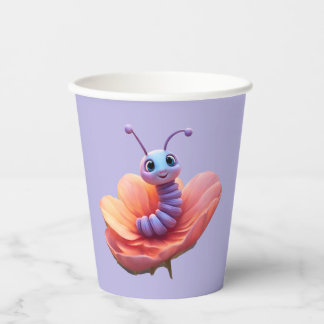 Gobelets En Papier Caterpillar violet