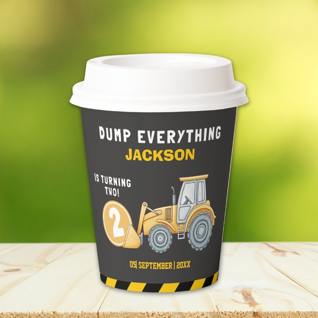 Gobelets En Papier "Caution: Party Ahead! Construction Birthday 2 (Créateur téléchargé)