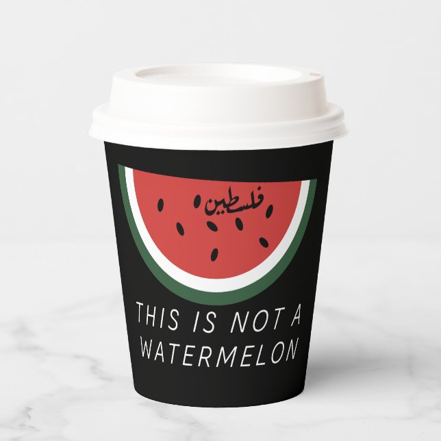 Gobelets En Papier Ce n'est pas une pastèque - Palestine (Recto)