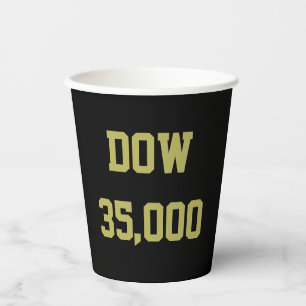 Gobelets En Papier Célébration du marché Stock Dow 35000