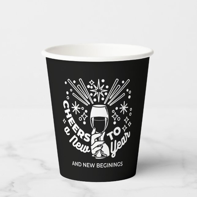 Gobelets En Papier Célébrer les nouveaux débuts Vin Verre Illustratio (Recto)