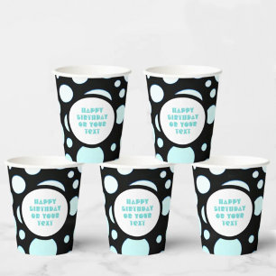 Gobelets En Papier Cercles modernes Pois bleus et blancs