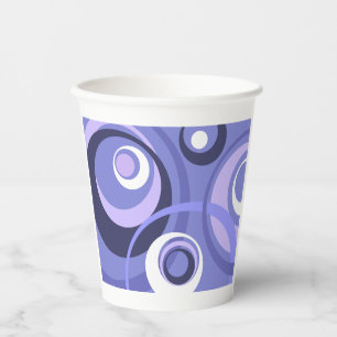 Gobelets En Papier Cercles violets abstraits géométriques du milieu d