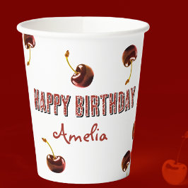 Gobelets En Papier Cerise douce personnalisée