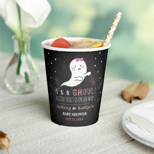 Gobelets En Papier C'est A Ghoul ! Baby shower d'Halloween Little Spi (Insitu)