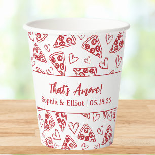 Gobelets En Papier C'est Amore Hand Drawn Pizza Party Chic Mariage