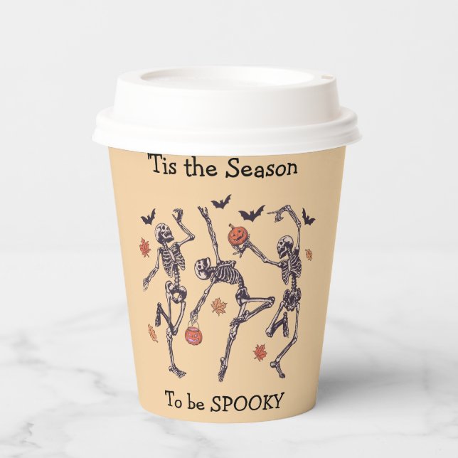 Gobelets En Papier Cette saison pour être Éffrayant - Skeletons dansa (Recto)