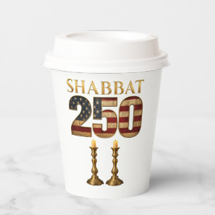 Gobelets En Papier Chabbat 250 Bougie Patrimoine juif américain
