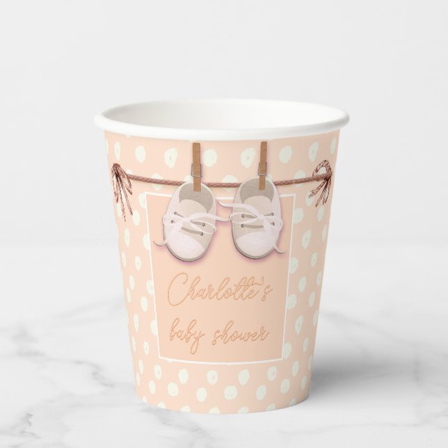Gobelets En Papier Chaîne de chaussure pour bébé Peach-y (Recto)