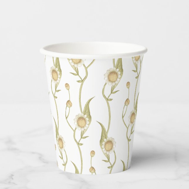 Gobelets En Papier Chaîne fleur sauvage Floral Boho Daisy (Recto)