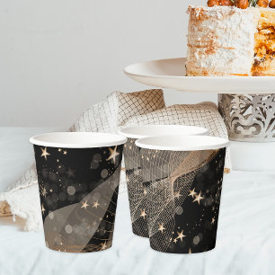 Gobelets En Papier Chaînes d'étoiles magiques brillantes en or et lum