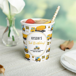 Gobelets En Papier Chaleureux Camion de vidange de construction Neutr