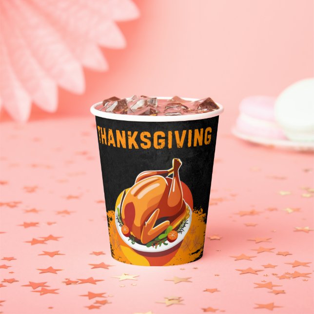 Gobelets En Papier Chalkboard Thanksgiving Baby shower torréfié Turqu (Insitu)
