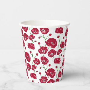 Gobelets En Papier Champ rouge de pavots