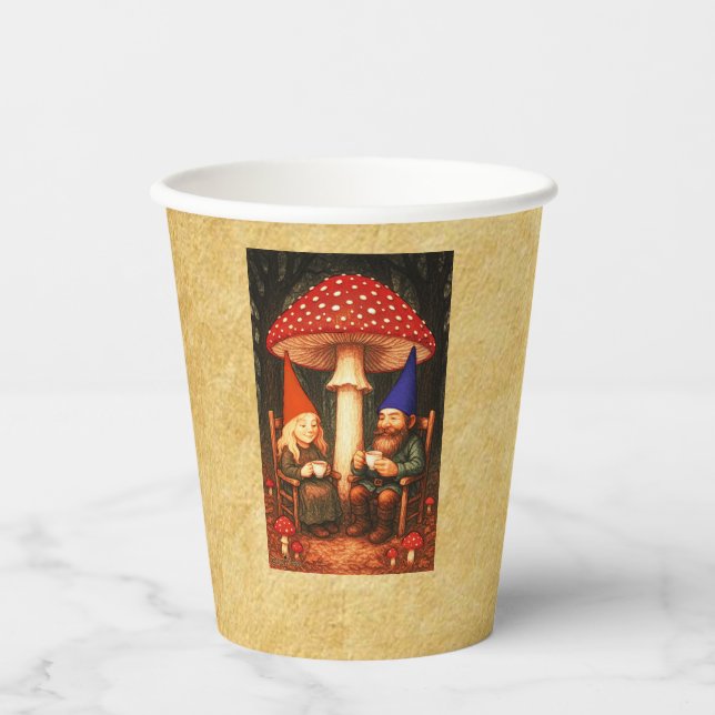 Gobelets En Papier Champignons et Gnomes d'Amanita (Recto)