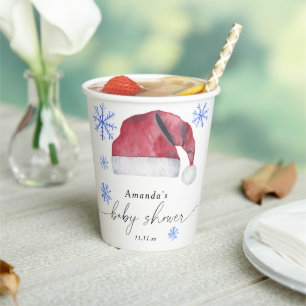Gobelets En Papier Chapeau de Père Noël - Baby shower 