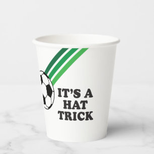 Gobelets En Papier Chapeau de Trick Green Stripes Soccer 3e Anniversa