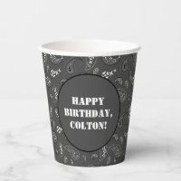 Charcoal Grey Western Bandana Imprimer Anniversair