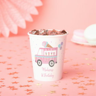 Gobelets En Papier Chariot à glace moderne Anniversaire