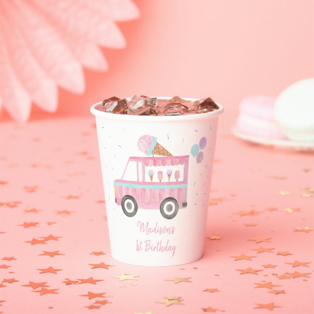 Gobelets En Papier Chariot à glace moderne Anniversaire (Insitu)