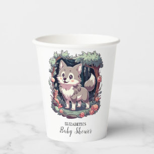 Gobelets En Papier Charming Happy Wolf Baby shower
