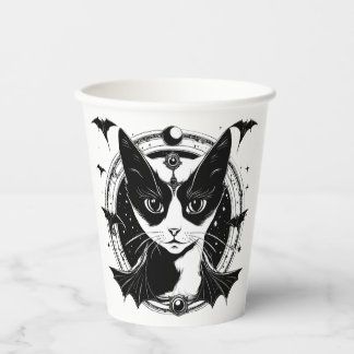 Gobelets En Papier Chat et chauves-souris I