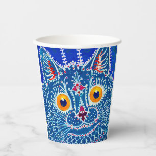 Gobelets En Papier Chat gothique bleu