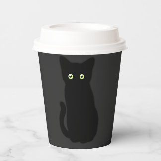 Gobelets En Papier Chat noir, chaton mignon, plaisir spottaculaire