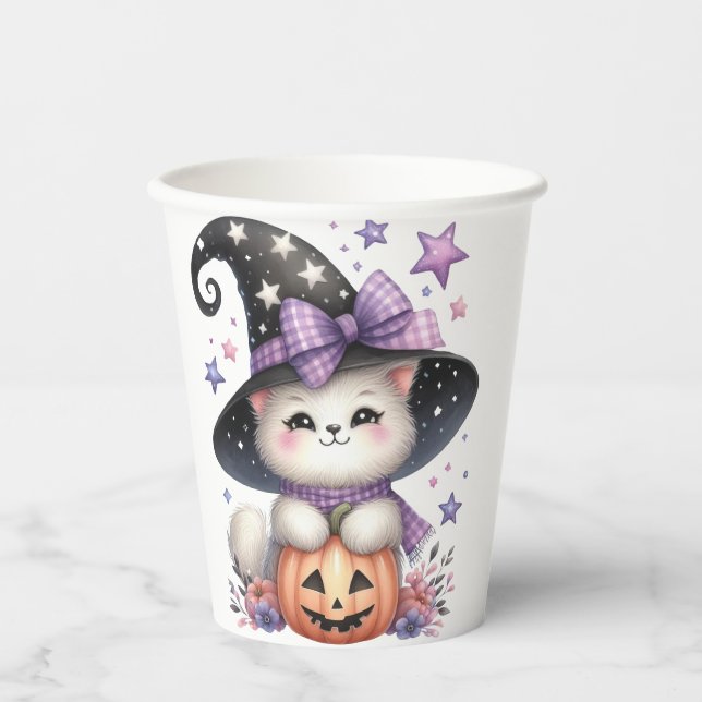 Gobelets En Papier Château des sorcières d'Halloween (Recto)