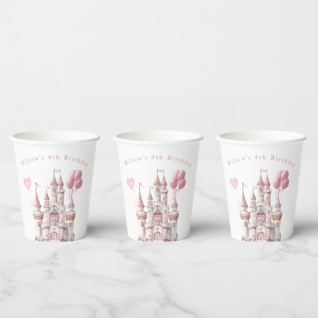 Gobelets En Papier Château Princess Anniversaire (Multi)