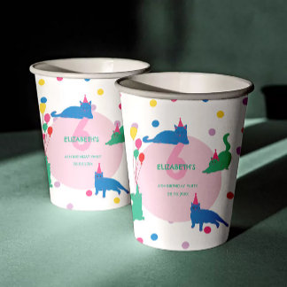 Gobelets En Papier Chats joueurs Anniversaire Purrfait
