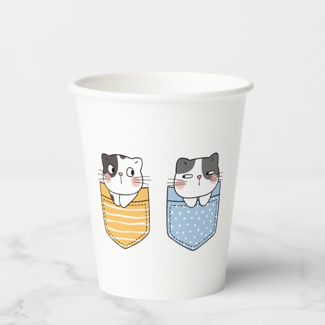 Gobelets En Papier Chats mignons (Recto)