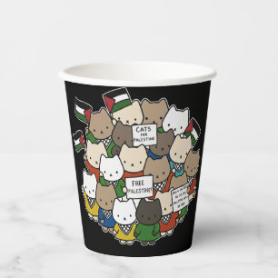 Gobelets En Papier Chats pour la Palestine – Kawaii Cats pour la Just