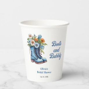 Gobelets En Papier Chaussures bleues et douches nuptiales occidentale