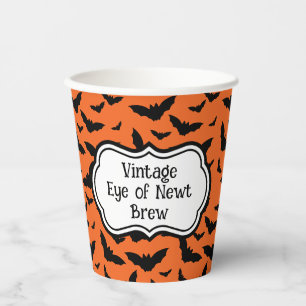 Gobelets En Papier Chauve-souris orange Halloween customisée