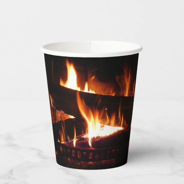 Gobelets En Papier Cheminée hiver chaud (Gauche)