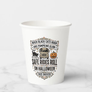 Gobelets En Papier Chemise de Conducteur d'Autobus Halloween Gravure 