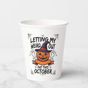 Gobelets En Papier Chemise drôle d'Halloween avec des fantômes de cit