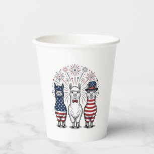 Gobelets En Papier Chemise vectorielle vintage à feu d'artifice lama 