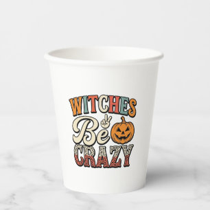 Gobelets En Papier Chemises de Halloween Rétro Sorcières Folles_1