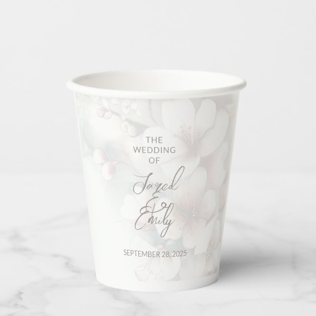 Gobelets En Papier Cherry Blossom Mariage (Recto)