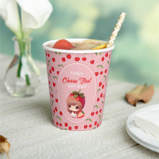 Gobelets En Papier CHERRY Invitation de fête d'anniversaire