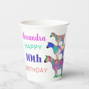 Gobelets En Papier Chèvres fête d'anniversaire personnalisée