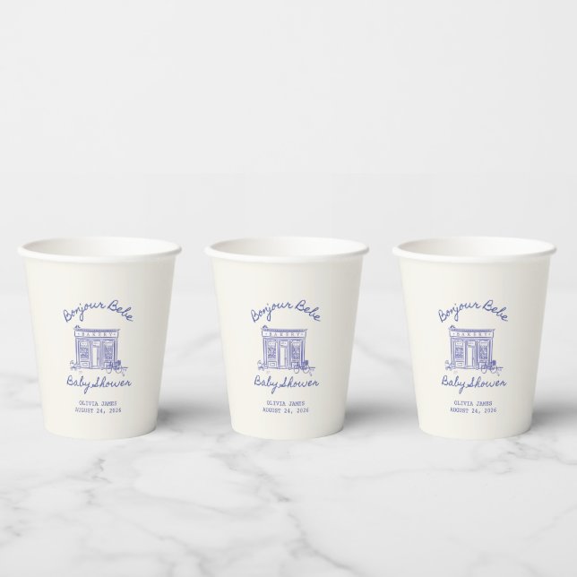 Gobelets En Papier Chic Bonjour bebe baby shower (Multi)