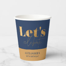 Chic Elegant Marine Gold Anniversaire Fêtons