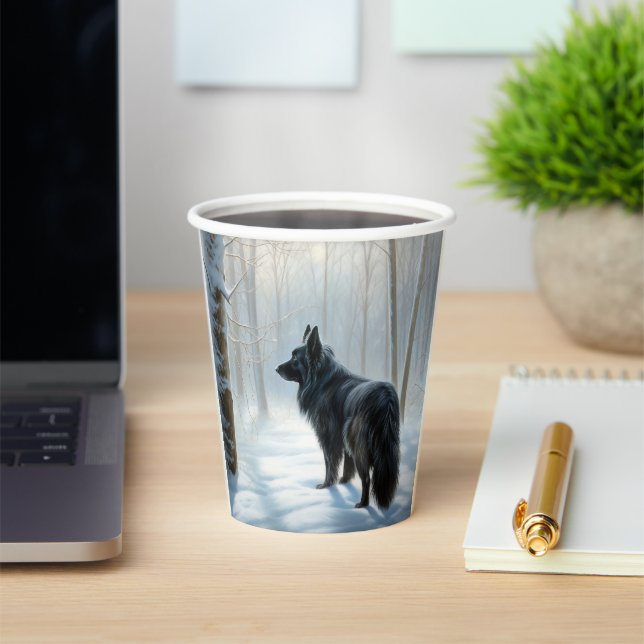 Gobelets En Papier Chien à neiger belge Noël (Insitu)