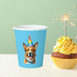 Gobelets En Papier Chien chiot Anniversaire Paw-ty