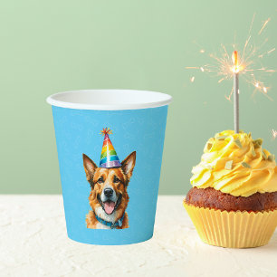 Gobelets En Papier Chien chiot Anniversaire Paw-ty