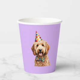 Gobelets En Papier Chien chiot pourpre Anniversaire Paw ty