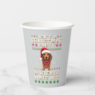 Gobelets En Papier Chien de Vienne Drôle Cool Noël Dachshund Vacances